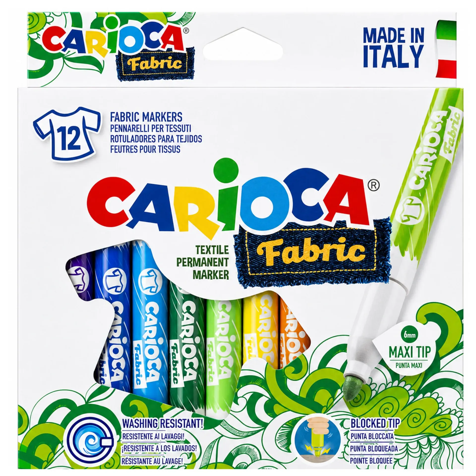 Plumones Carioca para Tela (12 colores)