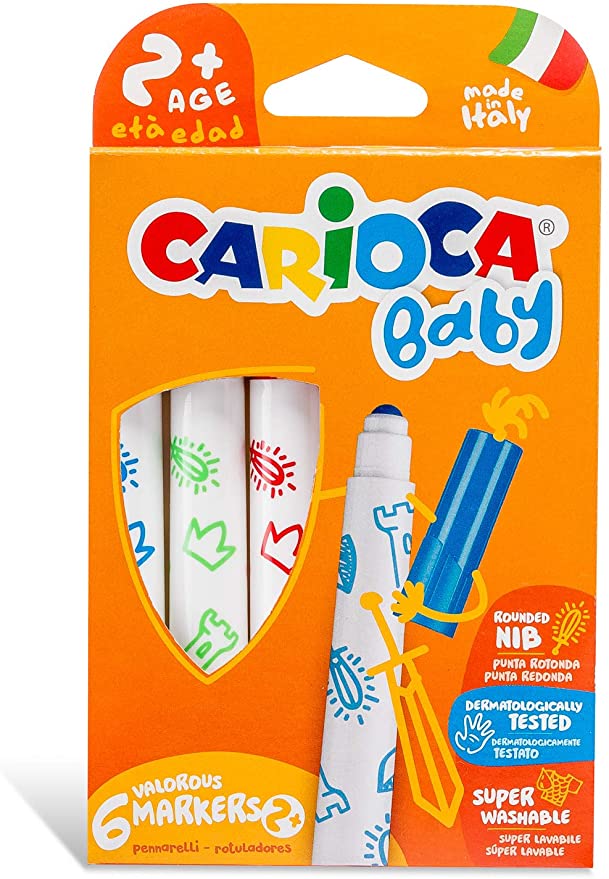 Plumones Carioca Baby Lavable (6 colores)
