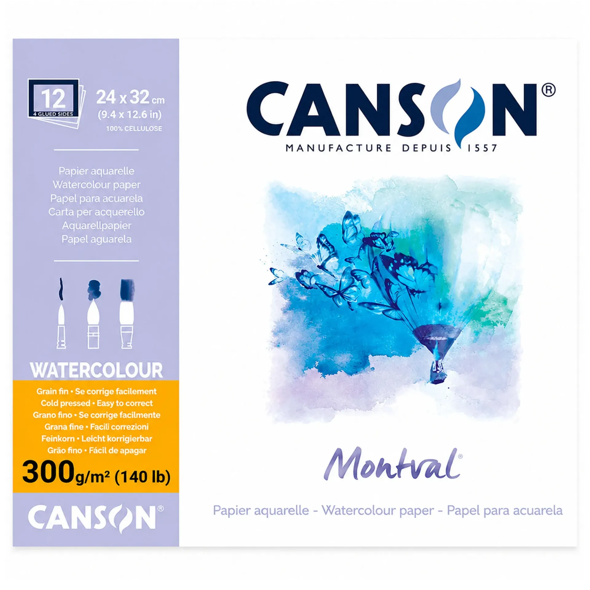 [807319] Block para Acuarela Canson Montval 32x24cm 300gr. 12hj