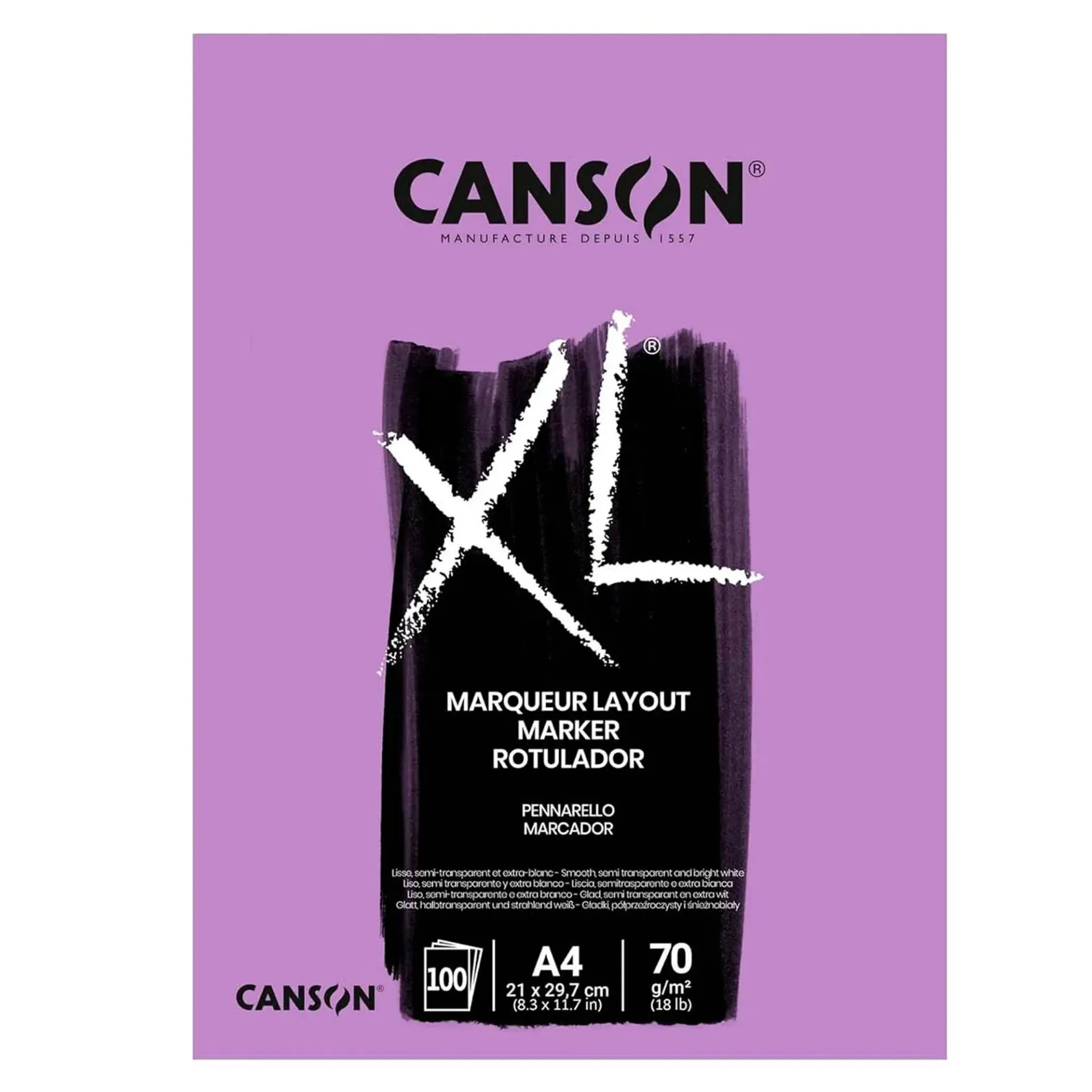 [297236] Block Canson XL Marker A4 (21x29.7cm) 70gr. 100hjs