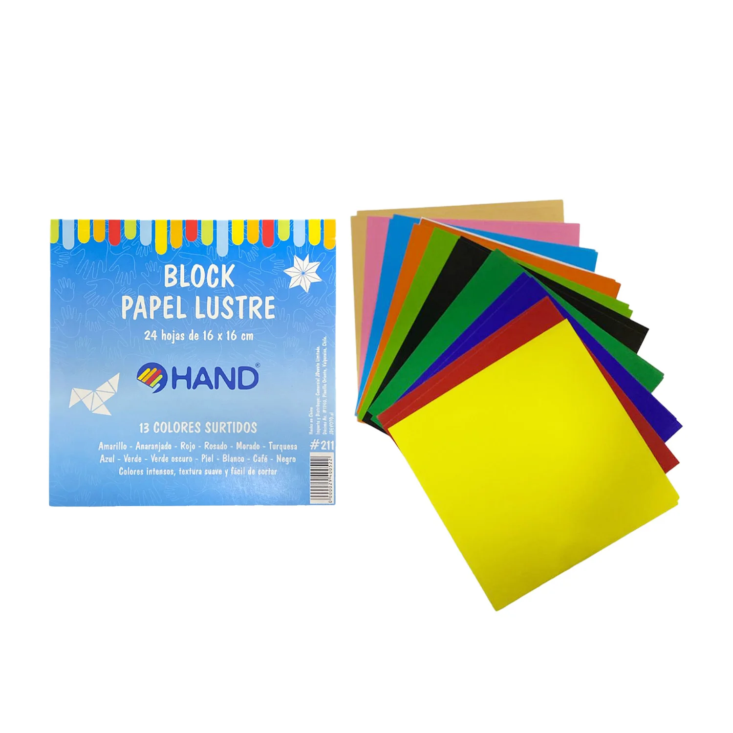 [#0211] Block De Papel Lustre Hand16x16cm 24hj