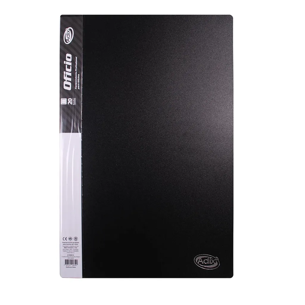 [A103015] Carpeta Adix con 20 Fundas Color Negro (Oficio)