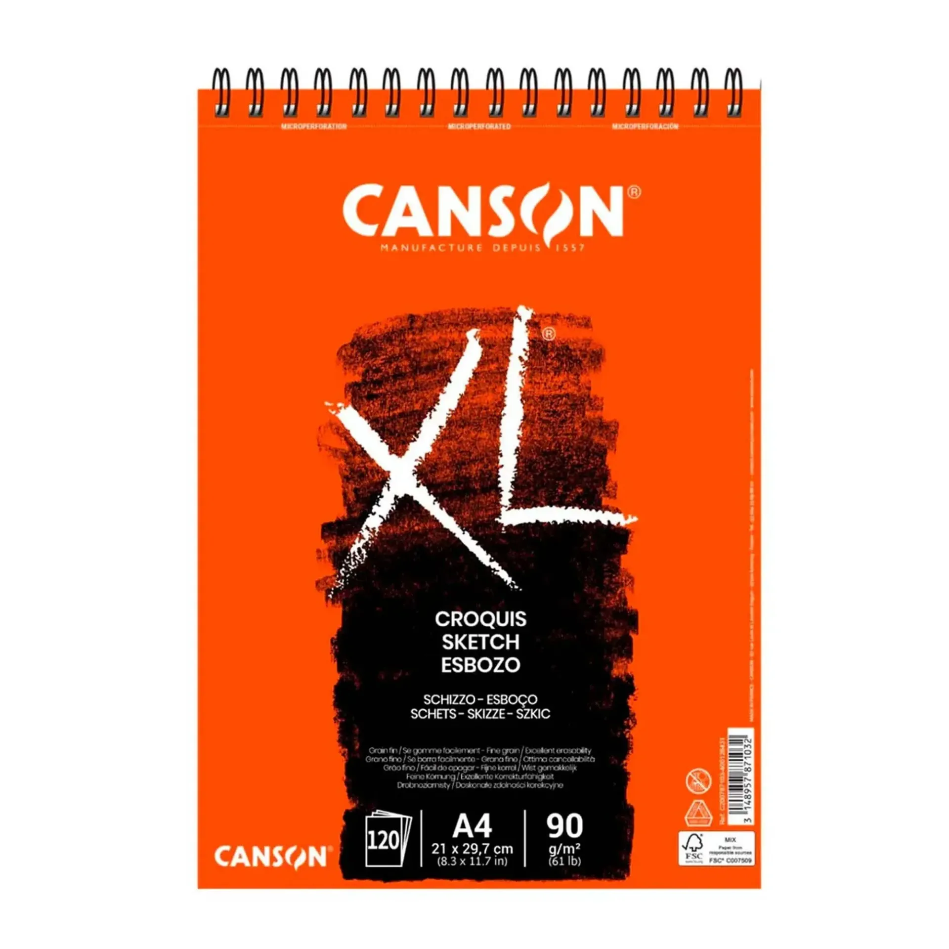 [787103] Croquera Canson XL Croquis 90gr 120 hjs A4 (21x29.7cm)