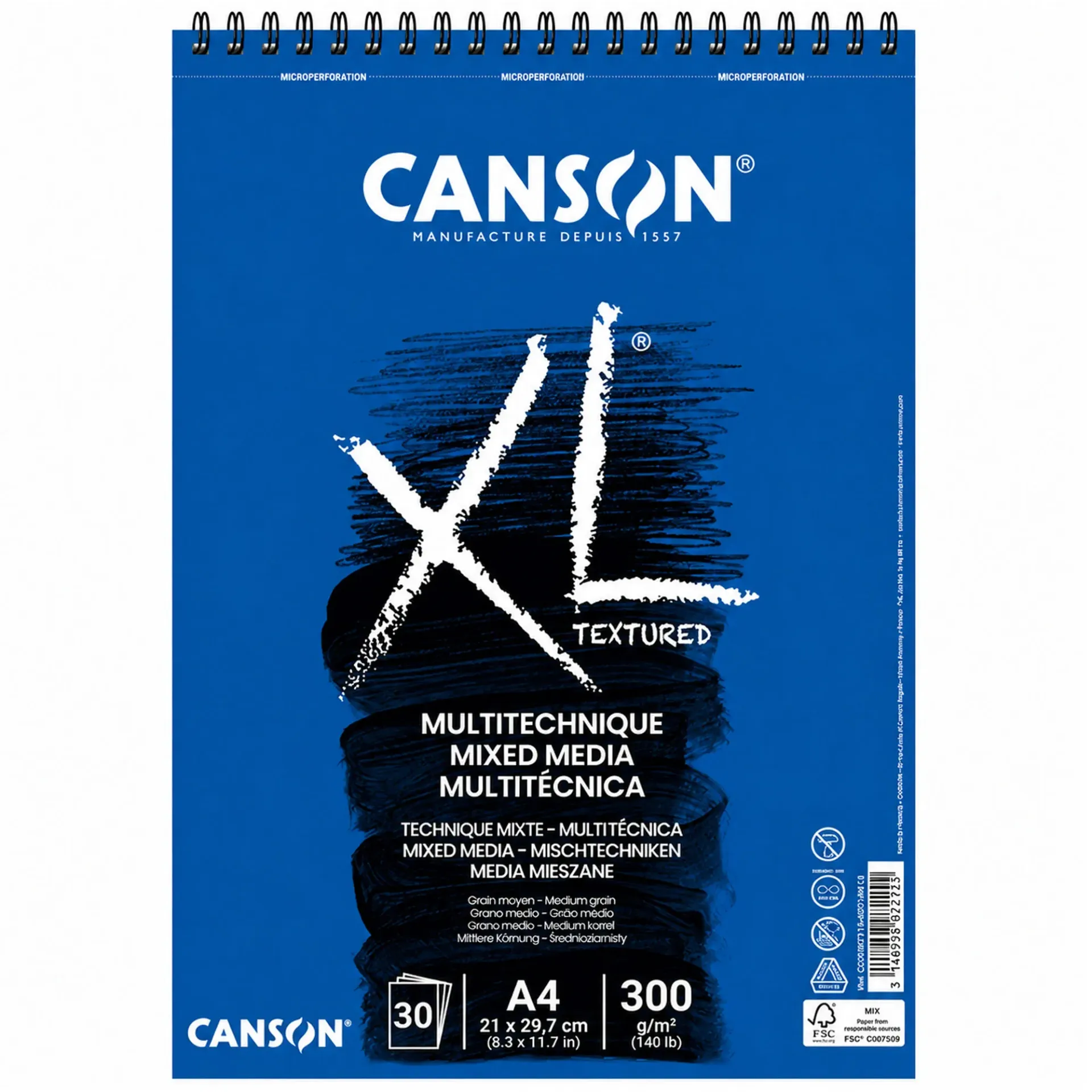 [807215] Croquera Canson XL Mix-Media 300gr 30 hjs A4 (21x29.7cm)