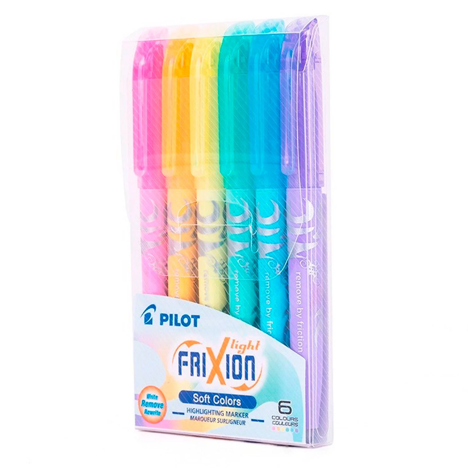 [SW-FL-S6S] Destacador Pilot Frixion Light Borrable 6 Colores Soft
