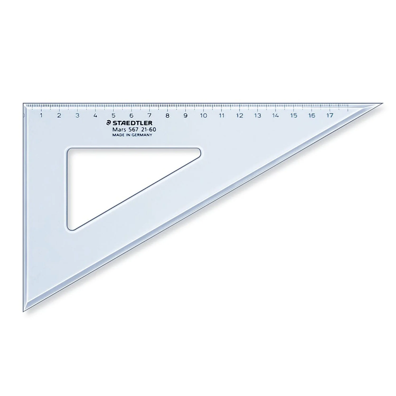 [206002] Escuadra Plástica Staedtler Azul Transparente 21cm 21-60