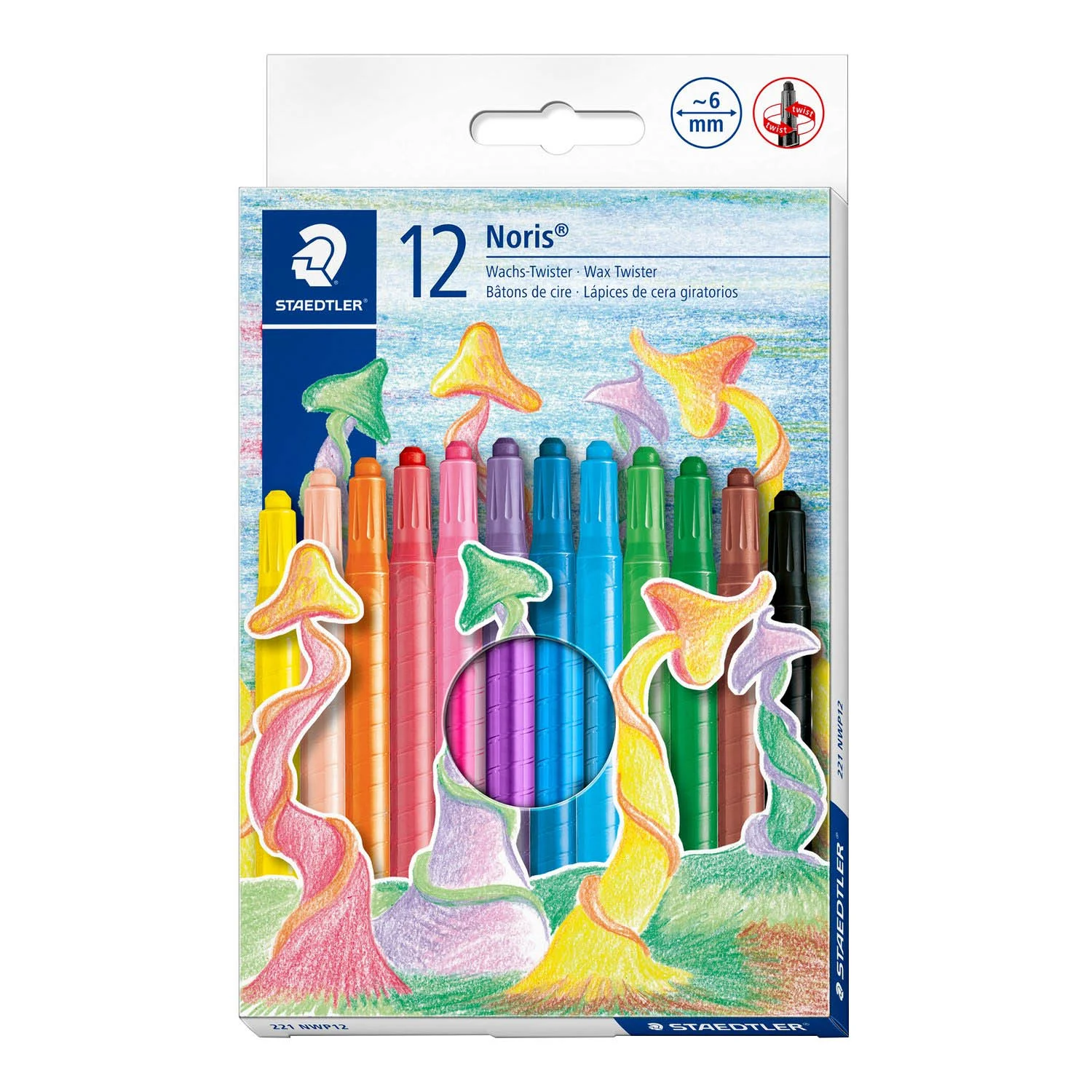 [40730] Lápices de Cera Staedtler 12 Colores Delgados Giratorios