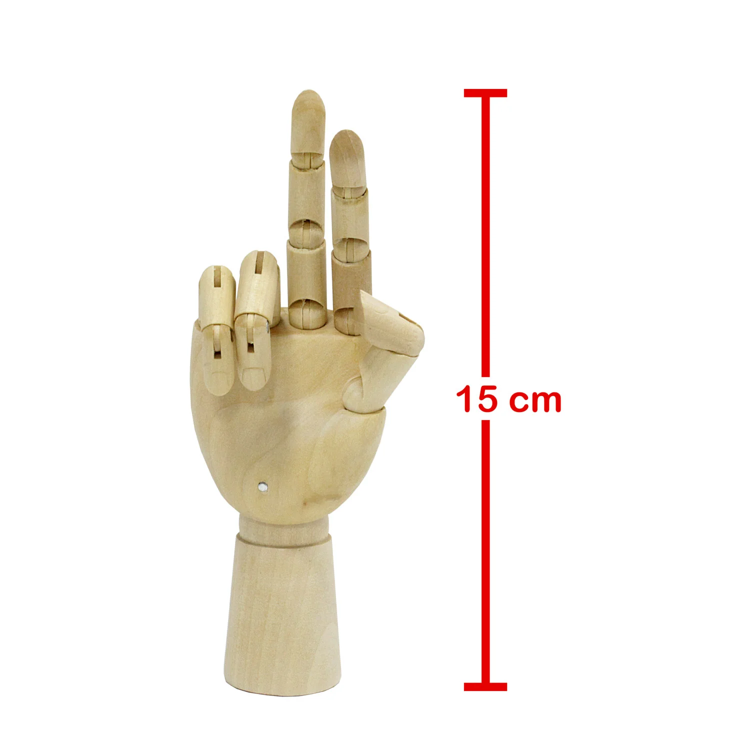 [MANO015DER] Mano Articulada de Madera 15 cm Arquipunto (Derecha)