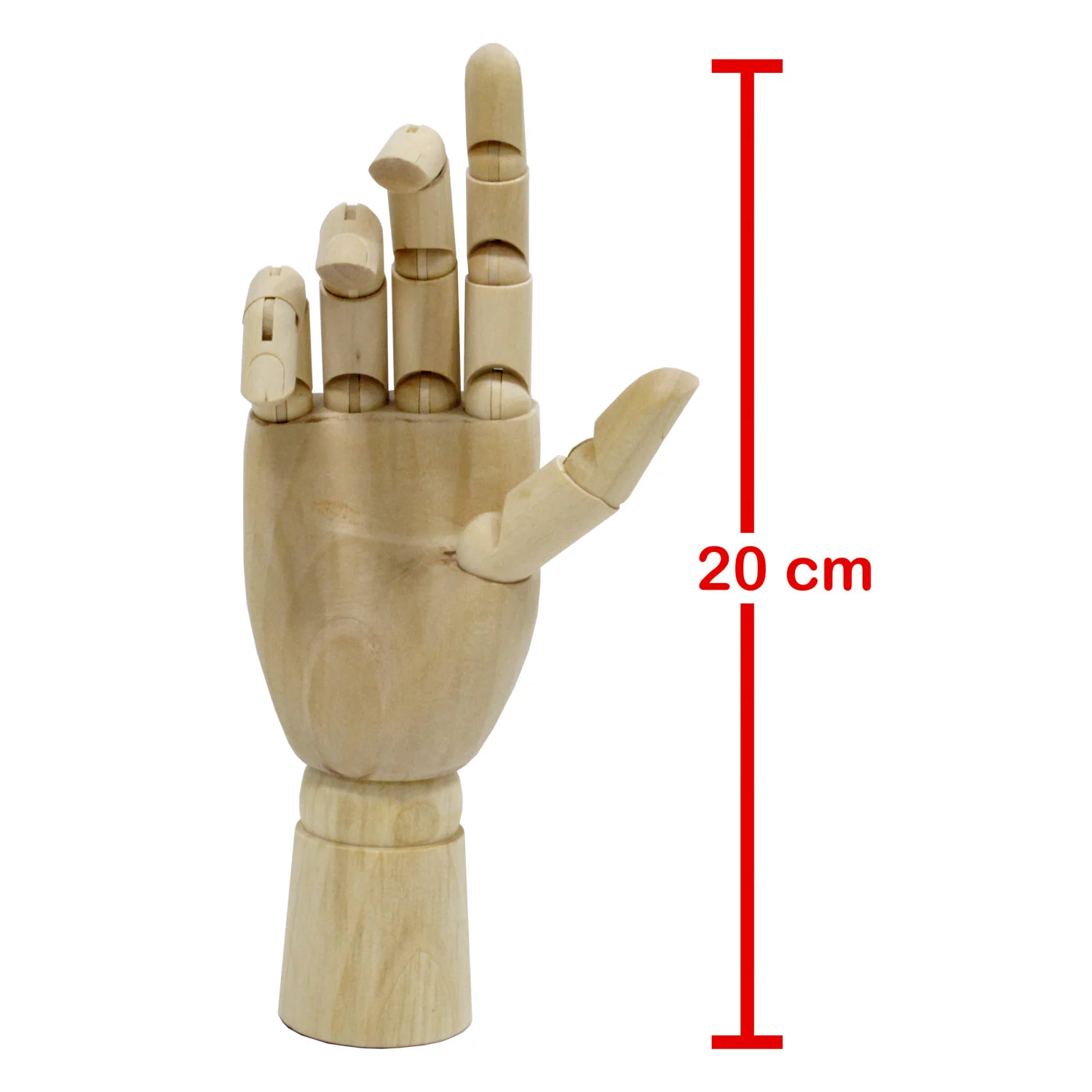 [MANO020DER] Mano Articulada de Madera 20 cm Arquipunto (Derecha)