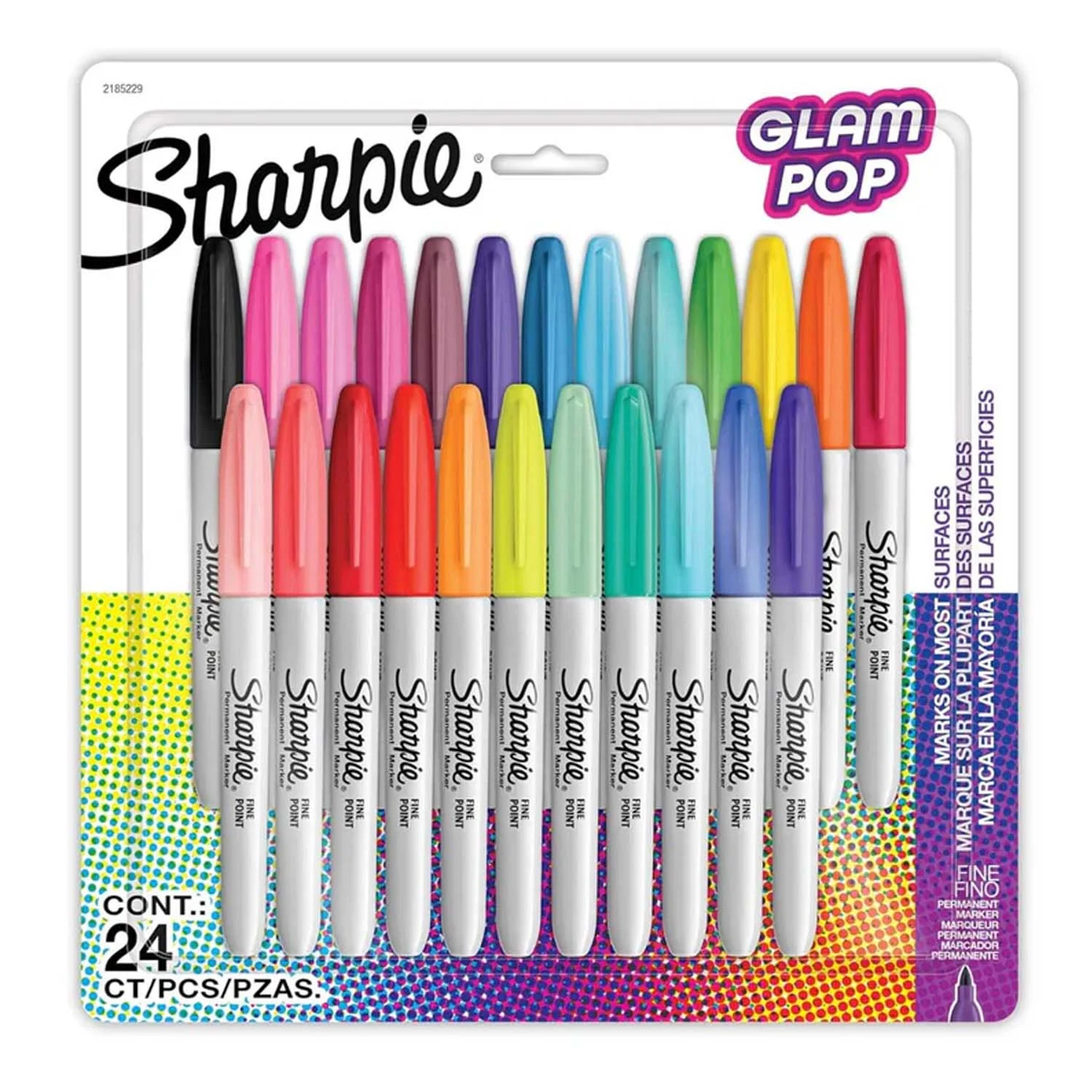 [2185229] Marcadores Permanentes Sharpie Glam Pop Set 24 Colores