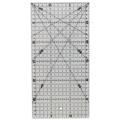 Regla Patchwork Quilting 30x15cm con ángulos 30-45-60 grados