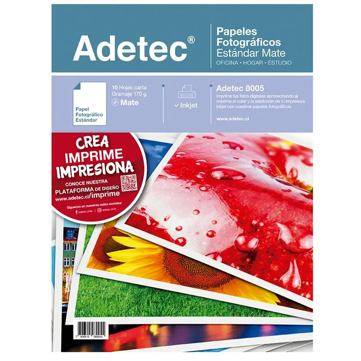 Papel Fotográfico Adetec Mate Carta 170grs 10 hjs