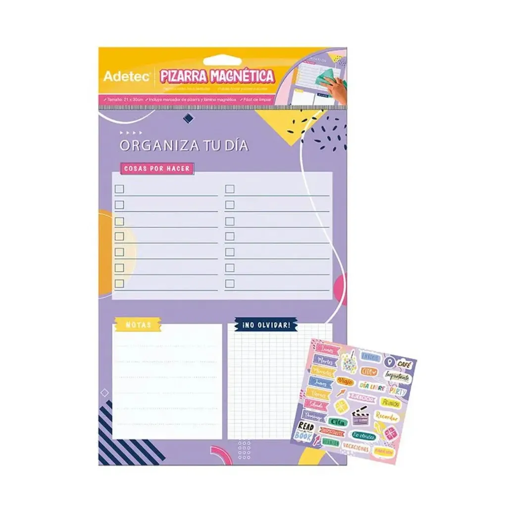 [434] Pizarra Magnética Planner Adetec Diseño Juvenil