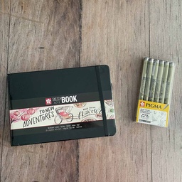 [OFER211013] Sketchbook 15x21 + Set Tiralineas Sakura