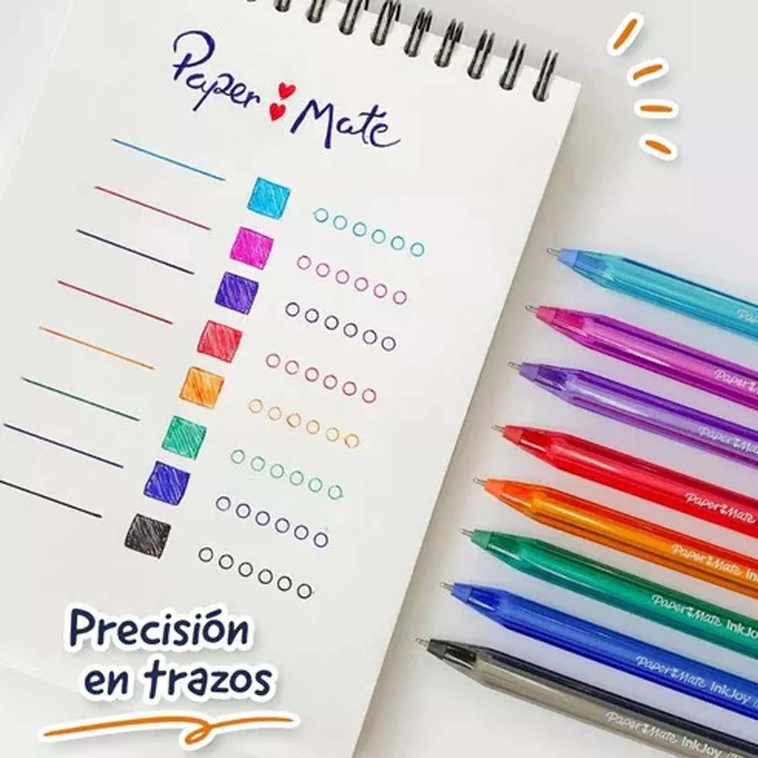 [2107730] Set 8 Bolígrafos Inkjoy 100ST Punta Fina Colores Surtidos
