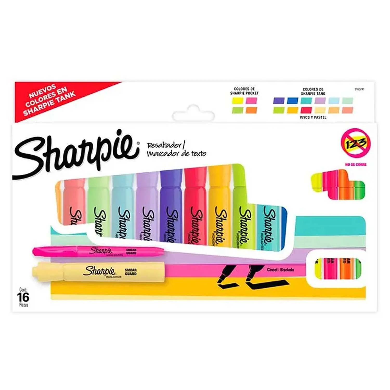Set Destacadores Sharpie Tank y Pocket 16 Colores