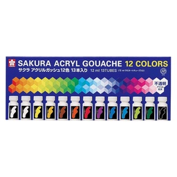 [AGW13] Set de 12 acrílicos Gouache tubos 12ml