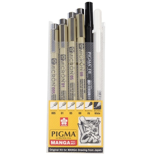 Set de Tiralínea Pigma Micron Manga Basic Sakura