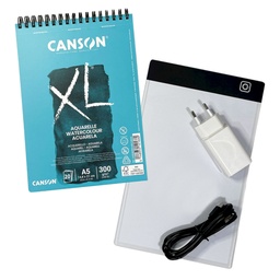 [KITR2F4001] Tablero de dibujo de luz A5 + Croquera para acuarelas A5