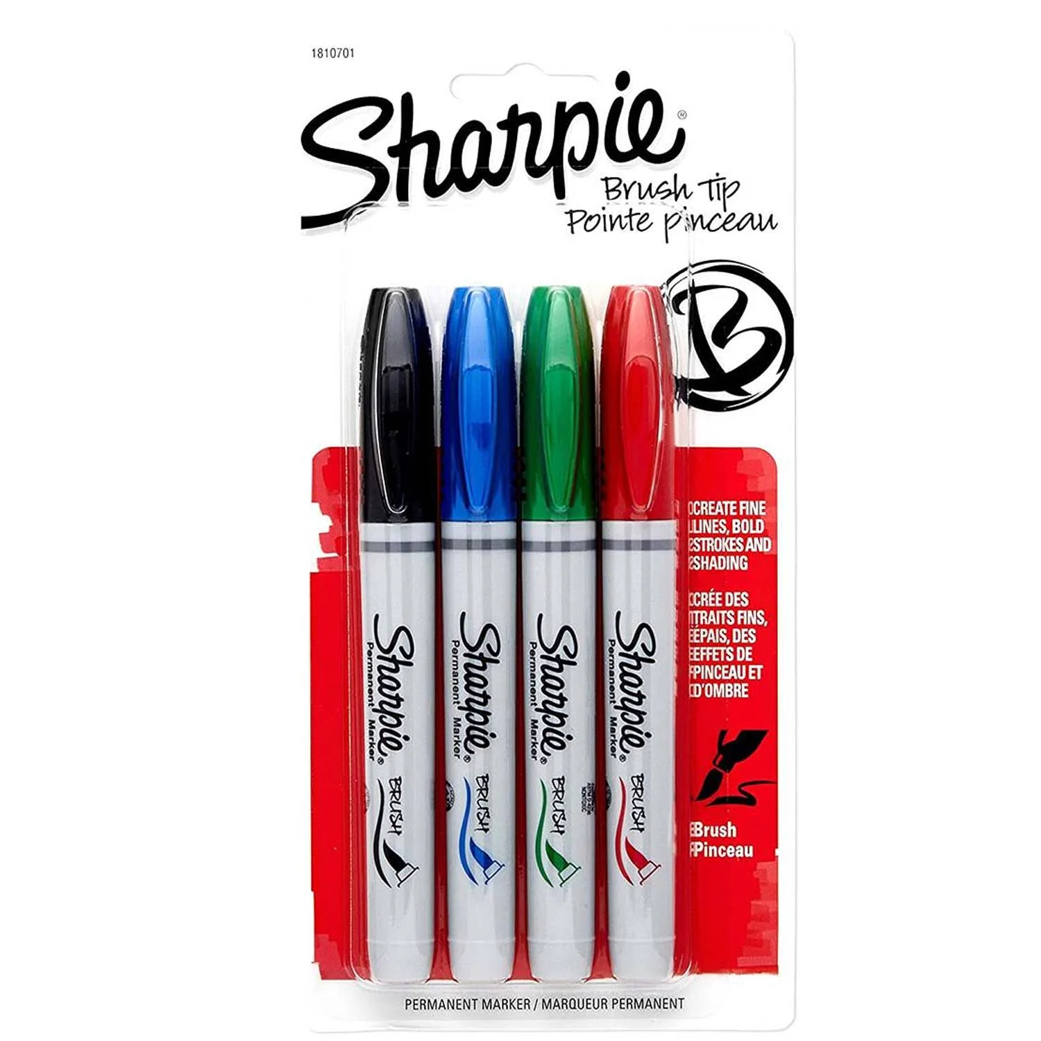 [1810701] Set Marcadores Sharpie Punta Pincel (4 Colores)