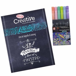 [KITR2F2100] Libro de Lettering + Set 6 plumones acuarelables Koi