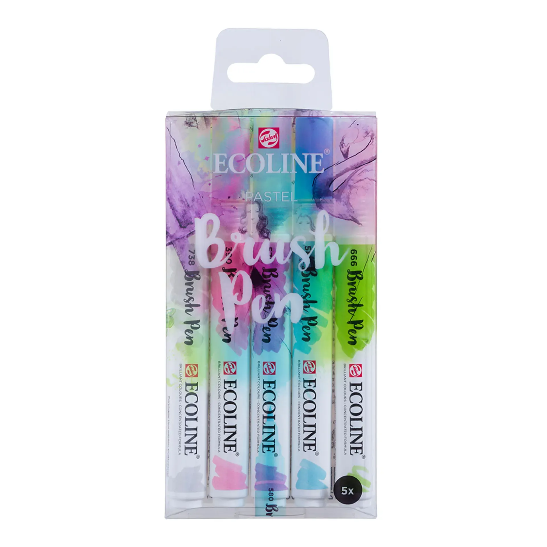 [11509901] Set Plumones Punta Pincel Ecoline (5 Colores Pastel)