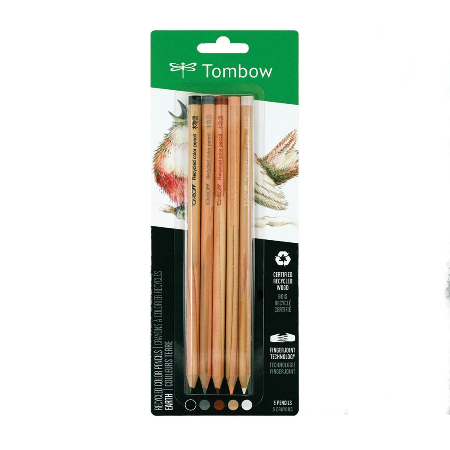 [61553] Set de Lápices Color Recycled Tombow (5 Colores Tierra)