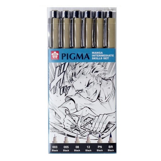 Set de Tiralínea Pigma Micron Sakura Manga Intermedio 6ud