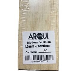 [MBPA0900701550] Madera de Balsa Formato 7.5x90cm Grosor 1.5mm (50ud)