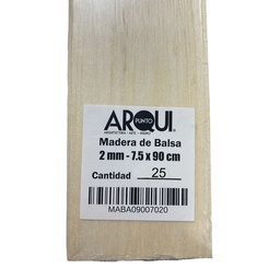 [MBPA0900702025] Madera de Balsa Formato 7.5x90cm Grosor 2mm (25ud)