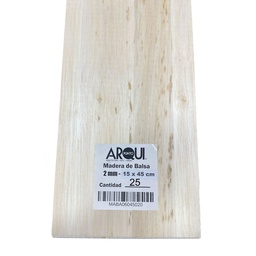 [MBPA0150452025] Madera de Balsa Formato 15x45cm Grosor 2mm (25ud)