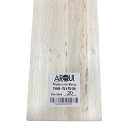 [MBPA0150453020] Madera de Balsa Formato 15x45cm Grosor 3mm (20ud)