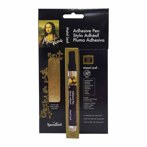 Kit de 6 hojas Pan de Oro + lápiz adhesivo Mona Lisa