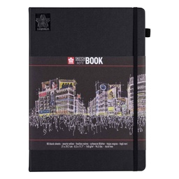 [94141005] Sketchbook Sakura Hoja Color Negro A4(21X30cm) 140gr 80hj