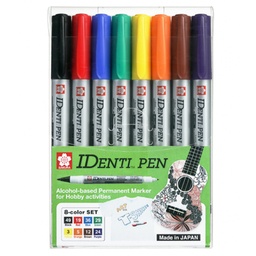 [XYK-T-8] Plumón Permanente Identi Pen Doble Punta 8 Colores