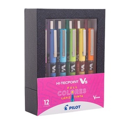 [BXV503] Set Lápiz Tinta Hi-Tecpoint Pilot BXV 05 0.5mm 12 Colores