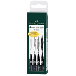 [167100] Rotuladores Faber-Castell Negro 4 puntas Pitt Artist Pen