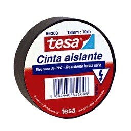 [56203] Cinta Adhesiva Aislante Tesa Negra 18mm x 10mts
