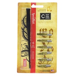 [2957] Set de plumillas caligráficas tipo "C" punta oblicua Speedball
