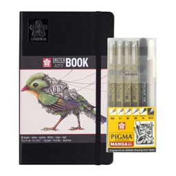 [KITR2F3002] Kit Sketchbook 21x13 cm + Set Tiralineas Manga