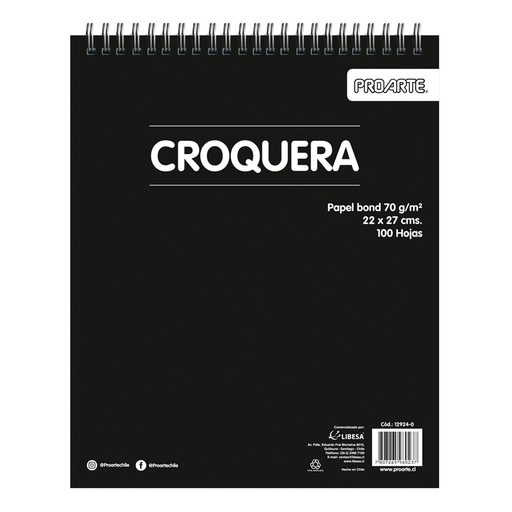 Croquera Proarte 22X27cm 100hjs