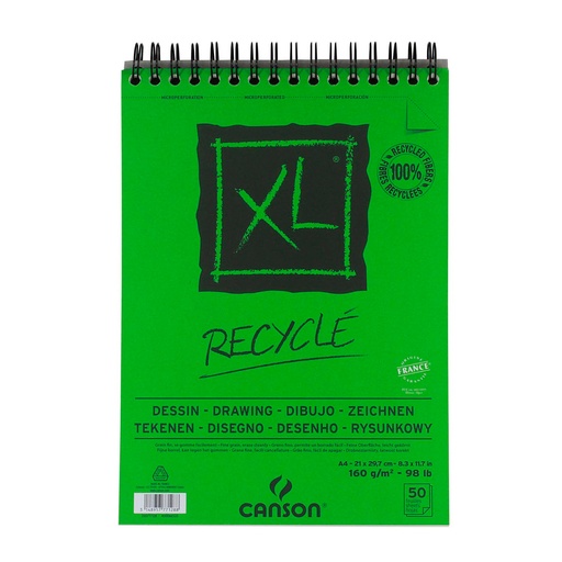 Croquera Canson XL Recycle 160gr 50 hjs A4 (21x29.7cm)