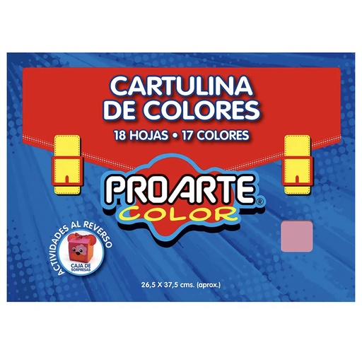Cartulina Pintada Proarte 17 colores 26x37cm (18Hjs)