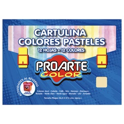 [33892-3] Cartulina Pintada Proarte 12 colores Pasteles (12 Hjs)