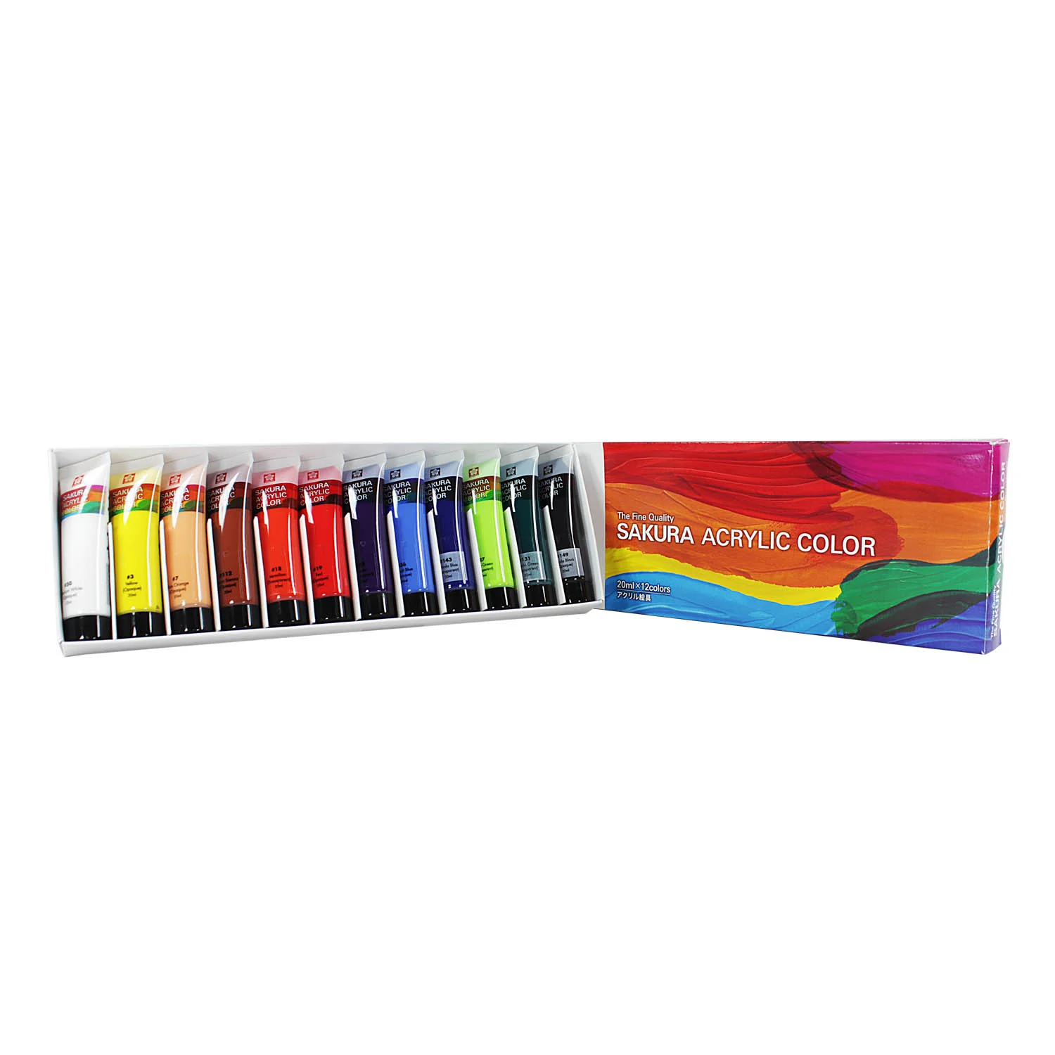 [XAC20-12] Pintura Acrílica Sakura en Tubos 20ml (12 Colores)