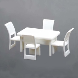 [MEES01050BL] Set de Mesa + 4 Sillas Escala 1:50