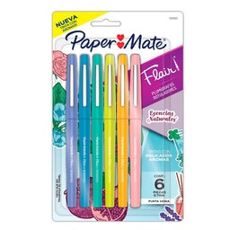 [2181005] Tiralíneas Flair Aroma Paper Mate Esencias Naturales 6 Colores Surtidos