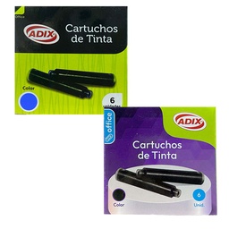 Cartucho Corto De Tinta Para Pluma Adix 6u