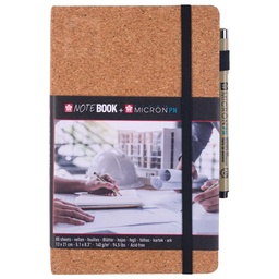 [94150503] Sketchbook Sakura Hoja Blanco 21x13cm Corcho + Pigma Micron PN Negro