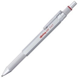 [2164109] Bolígrafo Rotring 600 3 en 1 Plata (0.5mm /Negro y Rojo)